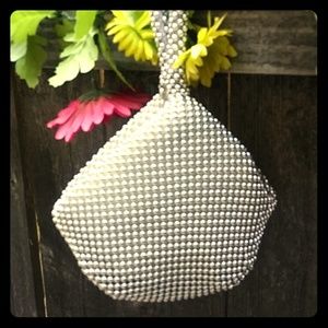 Brand new silver beaded handbag perfect for prom n